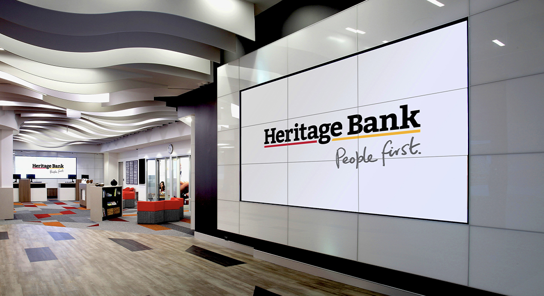 our work heritage bank video wall