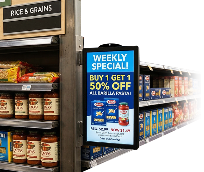 viewer analytics on endcap screen