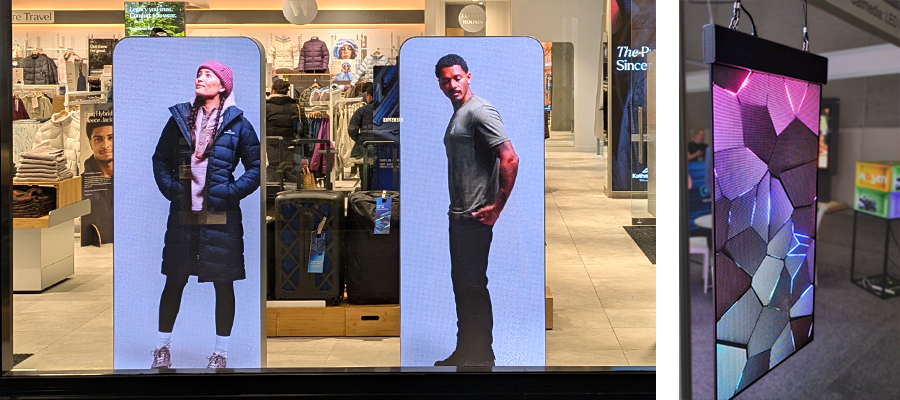 window mannequins and hanging led